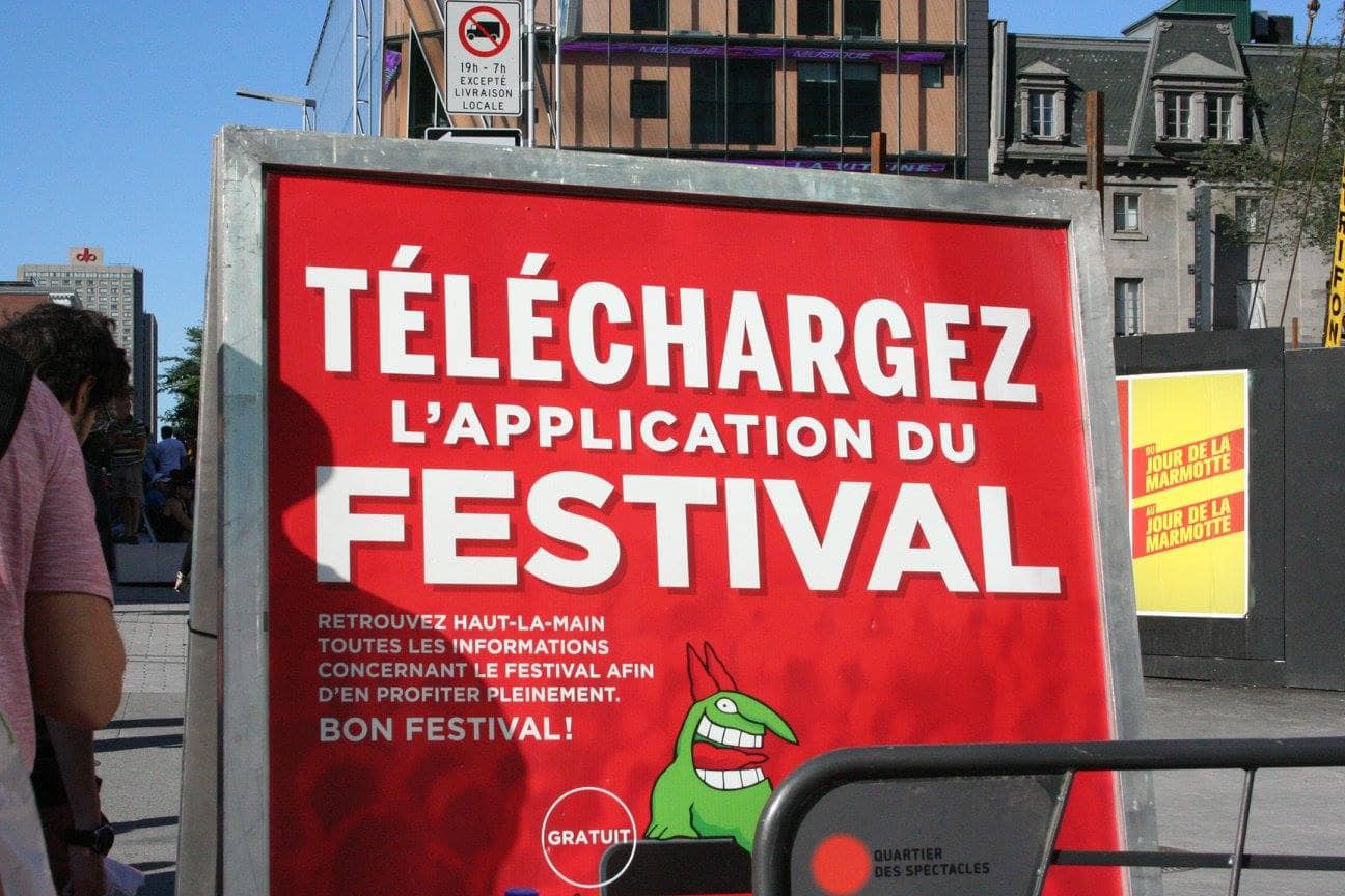 Just For Laughs comedy festival sign